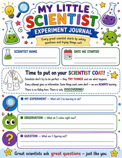 My Little Scientist Experiment Journal
