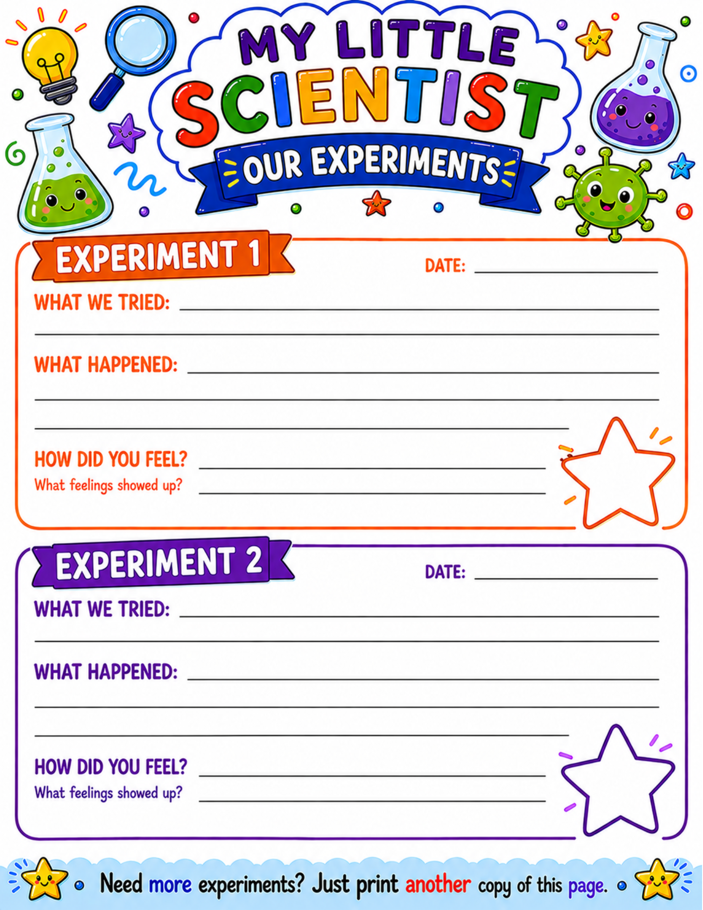 My Little Scientist Experiment Journal