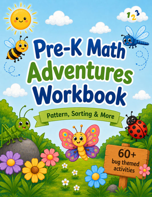 Pre-K Math Adventures Workbook: Patterns, Sorting and More