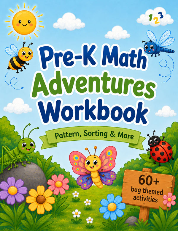 Pre-K Math Adventures Workbook: Patterns, Sorting and More