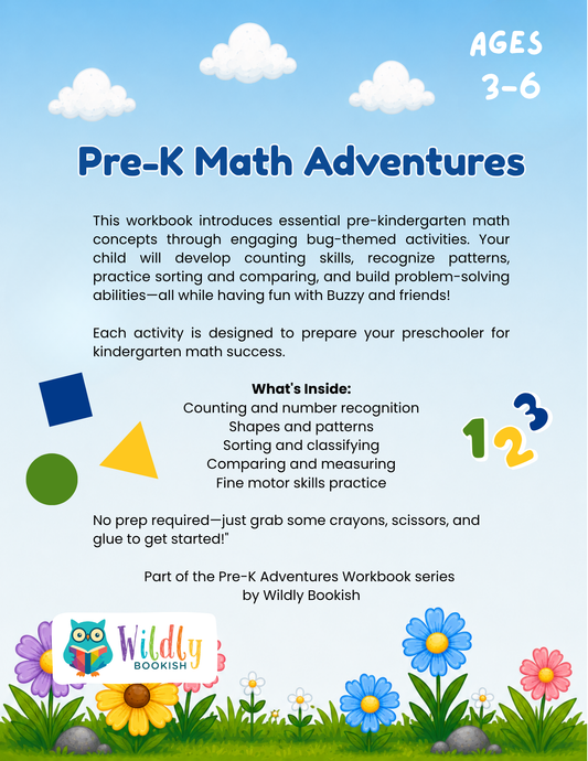 Pre-K Math Adventures Workbook: Patterns, Sorting and More